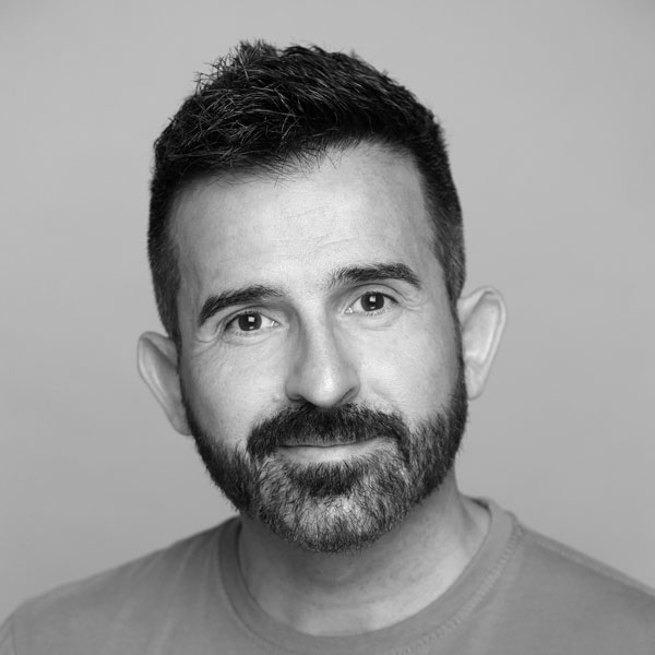 Retrato en blanco y negro de Javier Crespo
