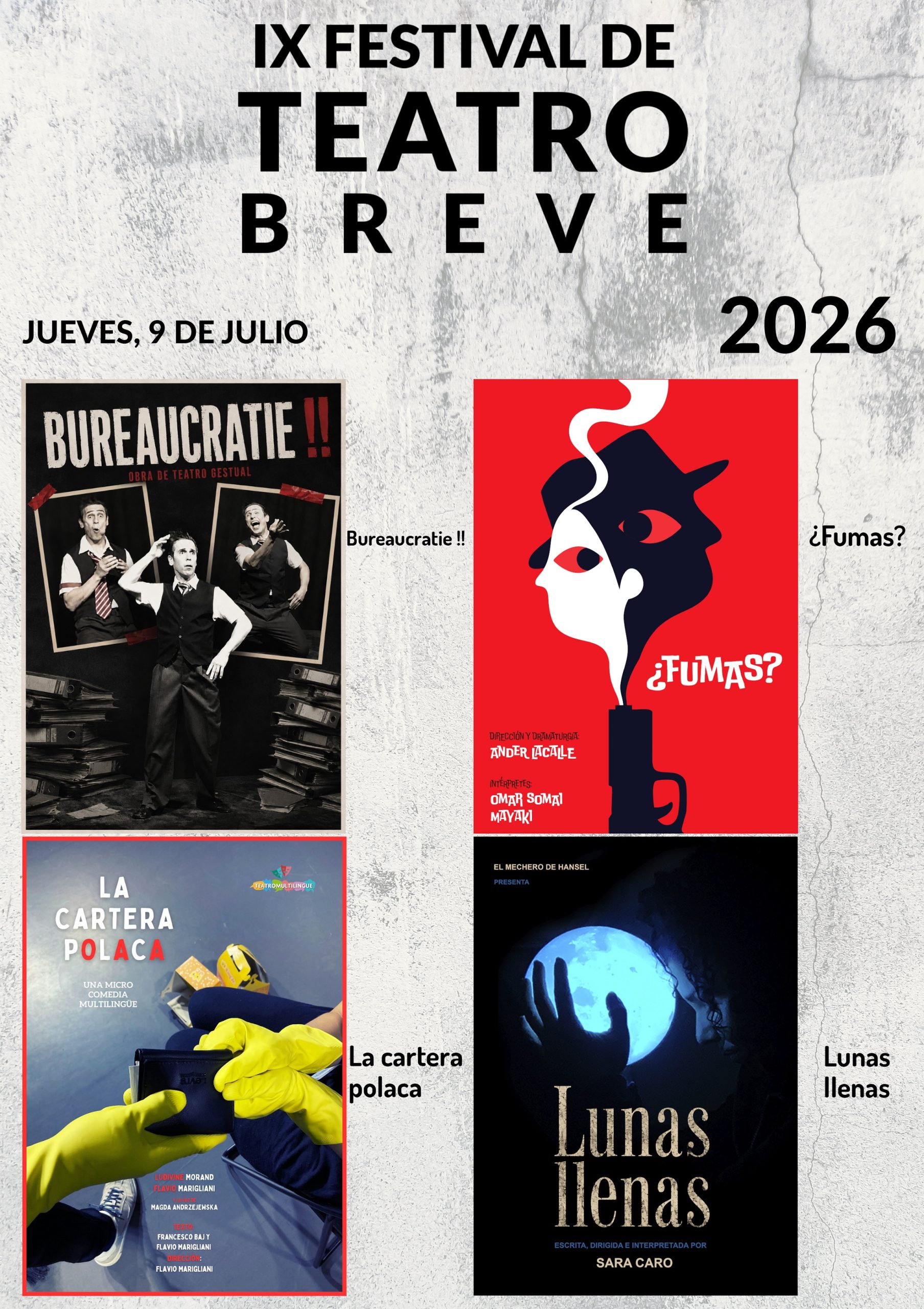 9 Festival de teatro breve - Jueves 9 - Poster